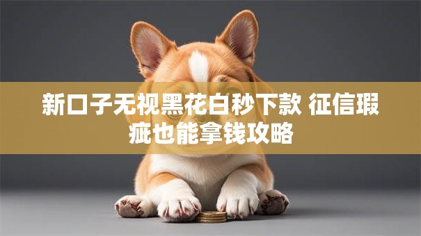 新口子无视黑花白秒下款 征信瑕疵也能拿钱攻略 新口子无视黑花白秒下款 征信瑕疵也能拿钱攻略