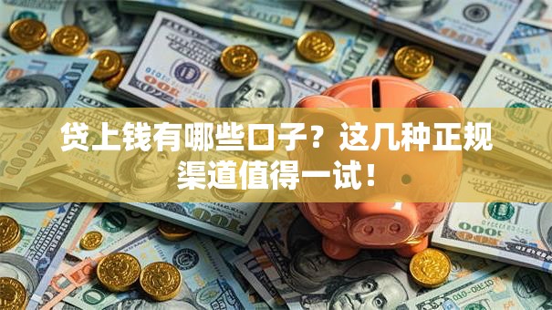 贷上钱有哪些口子？这几种正规渠道值得一试！