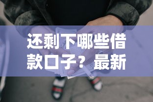 还剩下哪些借款口子?最新靠谱渠道深度解析 还剩下哪些借款口子?最新靠谱渠道深度解析