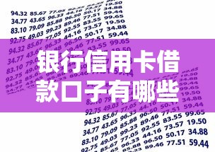 银行信用卡借款口子有哪些？这5个渠道合法靠谱还能快速到账