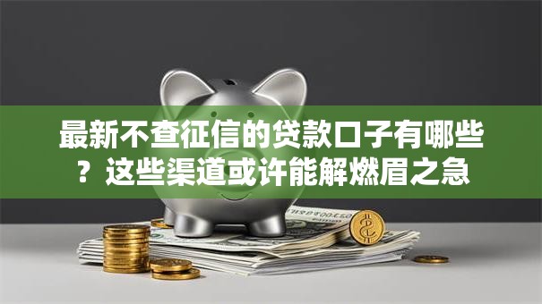 最新不查征信的贷款口子有哪些？这些渠道或许能解燃眉之急