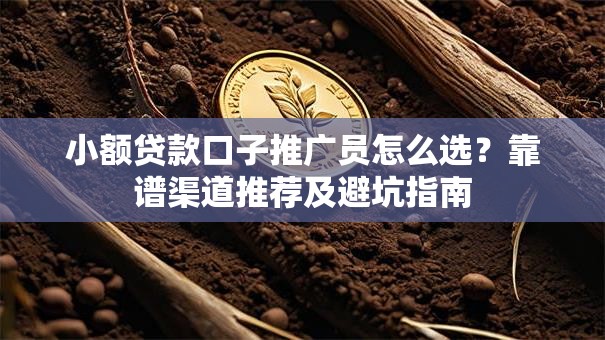 小额贷款口子推广员怎么选？靠谱渠道推荐及避坑指南