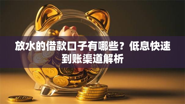 放水的借款口子有哪些？低息快速到账渠道解析