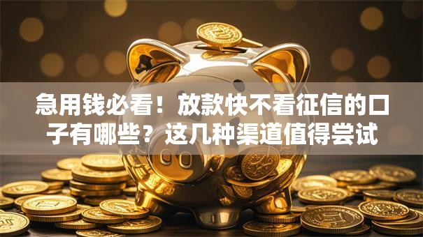 急用钱必看!放款快不看征信的口子有哪些?这几种渠道值得尝试 急用钱必看!放款快不看征信的口子有哪些?这几种渠道值得尝试