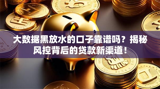 大数据黑放水的口子靠谱吗?揭秘风控背后的贷款新渠道! 大数据黑放水的口子靠谱吗?揭秘风控背后的贷款新渠道!
