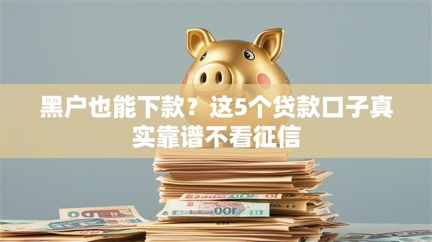 黑户也能下款?这5个贷款口子真实靠谱不看征信 黑户也能下款?这5个贷款口子真实靠谱不看征信