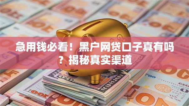急用钱必看!黑户网贷口子真有吗?揭秘真实渠道 急用钱必看!黑户网贷口子真有吗?揭秘真实渠道