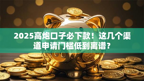 2025高炮口子必下款！这几个渠道申请门槛低到离谱？