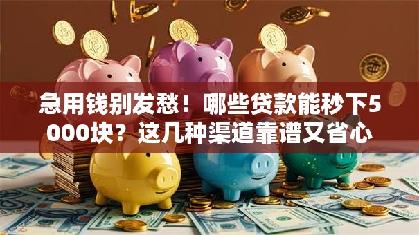 急用钱别发愁！哪些贷款能秒下5000块？这几种渠道靠谱又省心