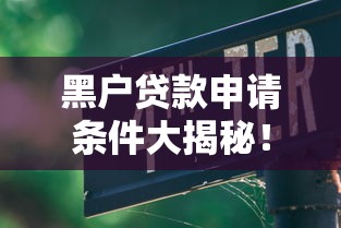 黑户贷款申请条件大揭秘!这些要点助你避坑 黑户贷款申请条件大揭秘!这些要点助你避坑
