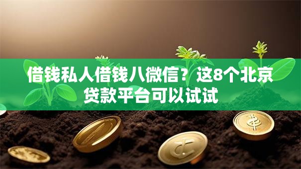 借钱私人借钱八微信？这8个北京贷款平台可以试试