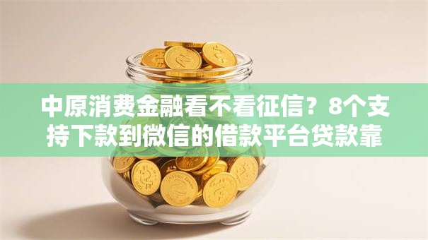 中原消费金融看不看征信？8个支持下款到微信的借款平台贷款靠谱