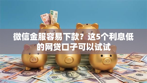 微信金服容易下款？这5个利息低的网贷口子可以试试
