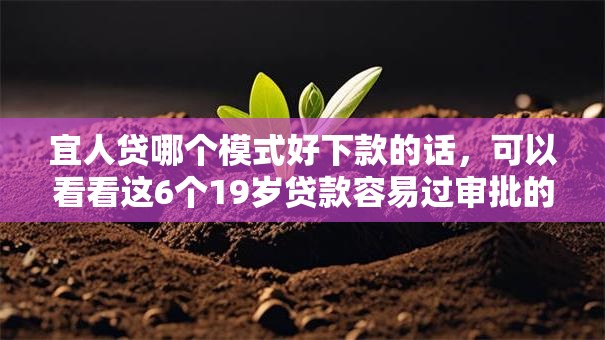 宜人贷哪个模式好下款的话,可以看看这6个19岁贷款容易过审批的软件 宜人贷哪个模式好下款的话,可以看看这6个19岁贷款容易过审批的软件