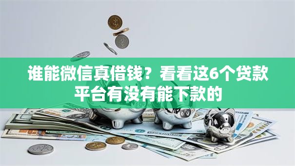 谁能微信真借钱？看看这6个贷款平台有没有能下款的