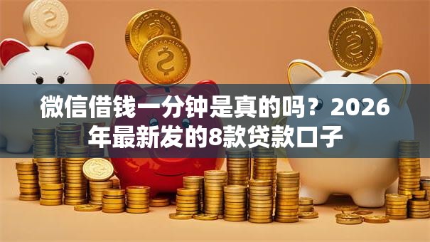 微信借钱一分钟是真的吗？2026年最新发的8款贷款口子
