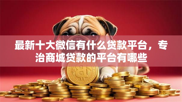 最新十大微信有什么贷款平台，专治商城贷款的平台有哪些
