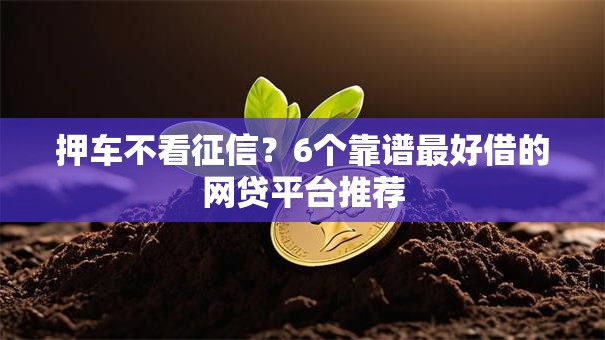 押车不看征信？6个靠谱最好借的网贷平台推荐