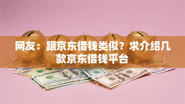 网友：跟京东借钱类似？求介绍几款京东借钱平台