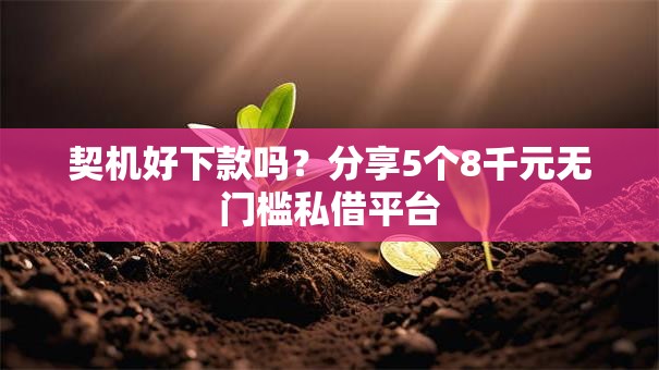 契机好下款吗？分享5个8千元无门槛私借平台