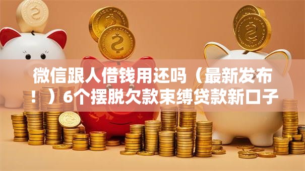 微信跟人借钱用还吗（最新发布！）6个摆脱欠款束缚贷款新口子