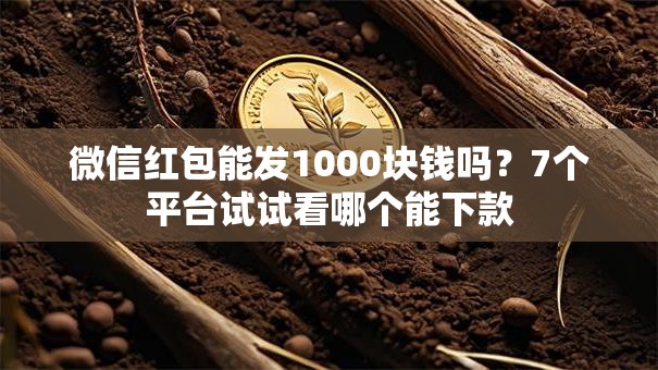 微信红包能发1000块钱吗？7个平台试试看哪个能下款