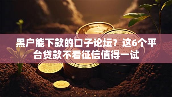 黑户能下款的口子论坛？这6个平台贷款不看征信值得一试