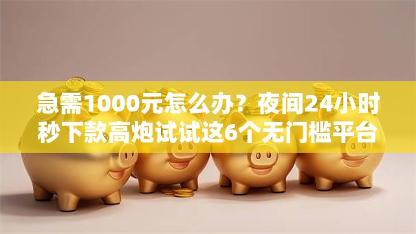 急需1000元怎么办？夜间24小时秒下款高炮试试这6个无门槛平台