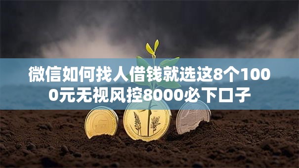 微信如何找人借钱就选这8个1000元无视风控8000必下口子