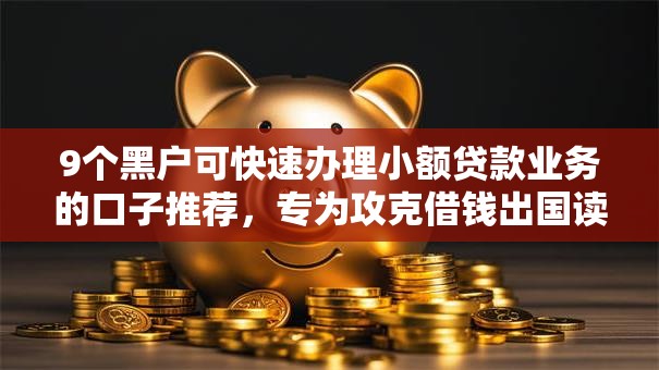 9个黑户可快速办理小额贷款业务的口子推荐，专为攻克借钱出国读研难题