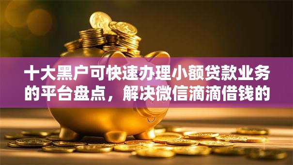 十大黑户可快速办理小额贷款业务的平台盘点，解决微信滴滴借钱的问题