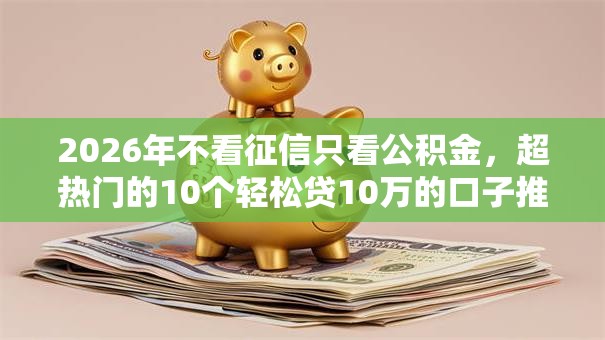 2026年不看征信只看公积金，超热门的10个轻松贷10万的口子推荐