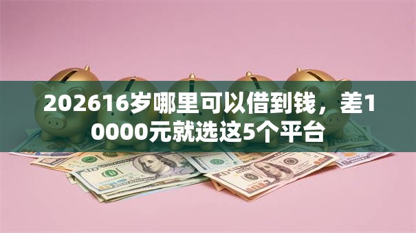 202616岁哪里可以借到钱，差10000元就选这5个平台