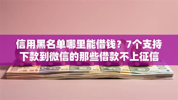 信用黑名单哪里能借钱？7个支持下款到微信的那些借款不上征信记录的平台