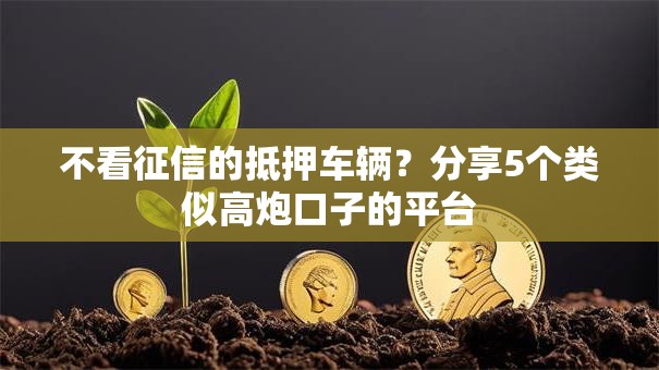 不看征信的抵押车辆？分享5个类似高炮口子的平台