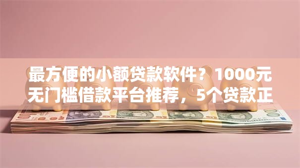 最方便的小额贷款软件？1000元无门槛借款平台推荐，5个贷款正规平台盘点