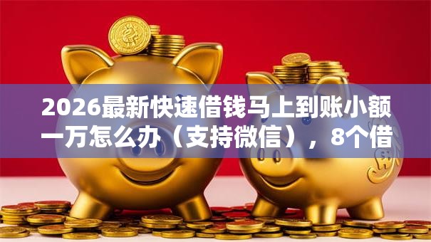2026最新快速借钱马上到账小额一万怎么办（支持微信），8个借钱软件不看征信的容易下款的无私分享
