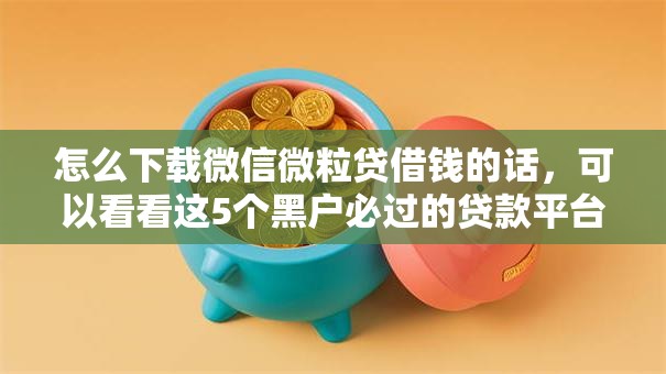 怎么下载微信微粒贷借钱的话，可以看看这5个黑户必过的贷款平台