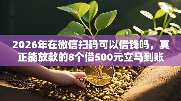 2026年在微信扫码可以借钱吗，真正能放款的8个借500元立马到账软件推荐