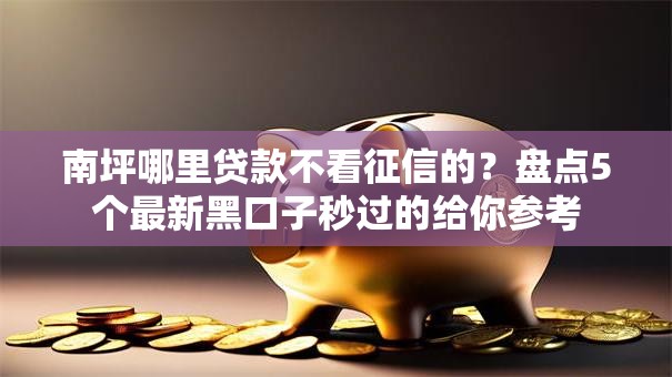 南坪哪里贷款不看征信的？盘点5个最新黑口子秒过的给你参考