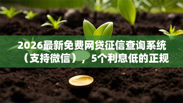2026最新免费网贷征信查询系统(支持微信),5个利息低的正规借钱平台无私分享 2026最新免费网贷征信查询系统(支持微信),5个利息低的正规借钱平台无私分享