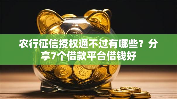 农行征信授权通不过有哪些？分享7个借款平台借钱好