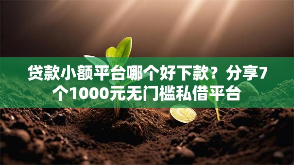 贷款小额平台哪个好下款？分享7个1000元无门槛私借平台