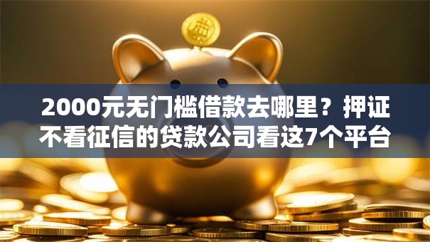 2000元无门槛借款去哪里？押证不看征信的贷款公司看这7个平台