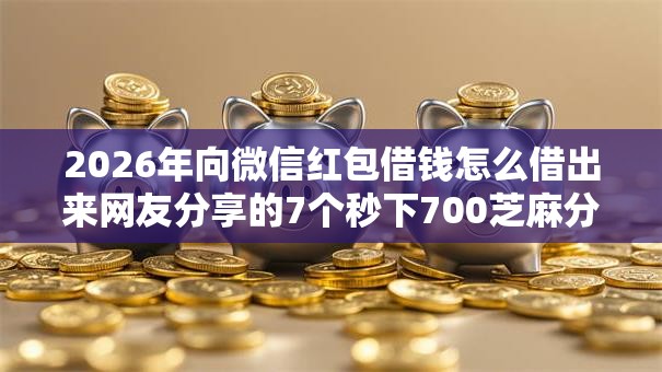 2026年向微信红包借钱怎么借出来网友分享的7个秒下700芝麻分贷款软件我觉得不错！