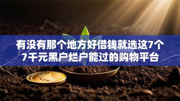 有没有那个地方好借钱就选这7个7千元黑户烂户能过的购物平台