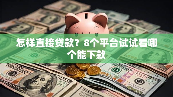 怎样直接贷款？8个平台试试看哪个能下款