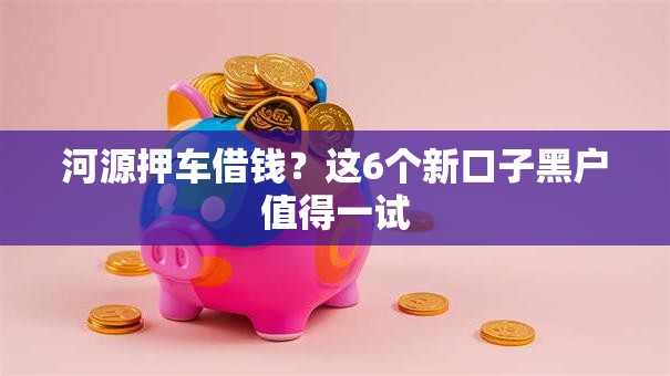河源押车借钱？这6个新口子黑户值得一试