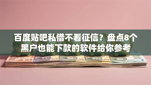 百度贴吧私借不看征信？盘点8个黑户也能下款的软件给你参考
