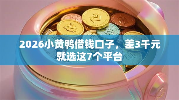 2026小黄鸭借钱口子，差3千元就选这7个平台